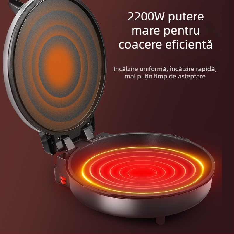 Grătar electric din oțel inoxidabil, 40 cm, cu control dual, design adâncit și mărit, oprire automată, încălzire suspendată cu două fețe, pentru uz casnic