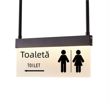 Set de semne luminoase pentru traseu de siguranță în mall: toaletă, ieșire, ghid de lift, numerele de ușă și încăperilor