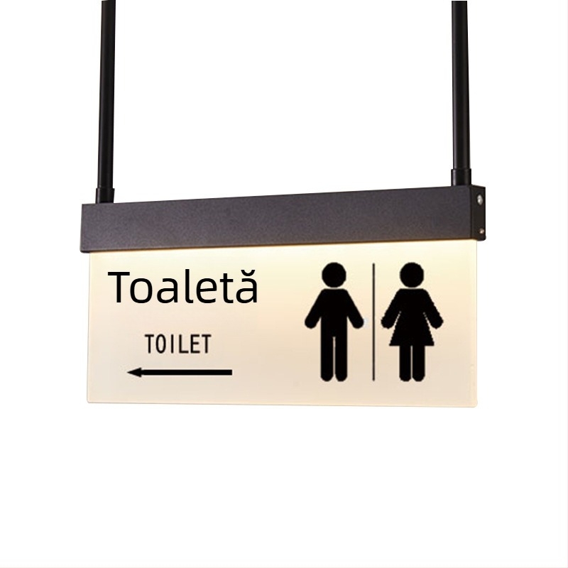 Set de semne luminoase pentru traseu de siguranță în mall: toaletă, ieșire, ghid de lift, numerele de ușă și încăperilor