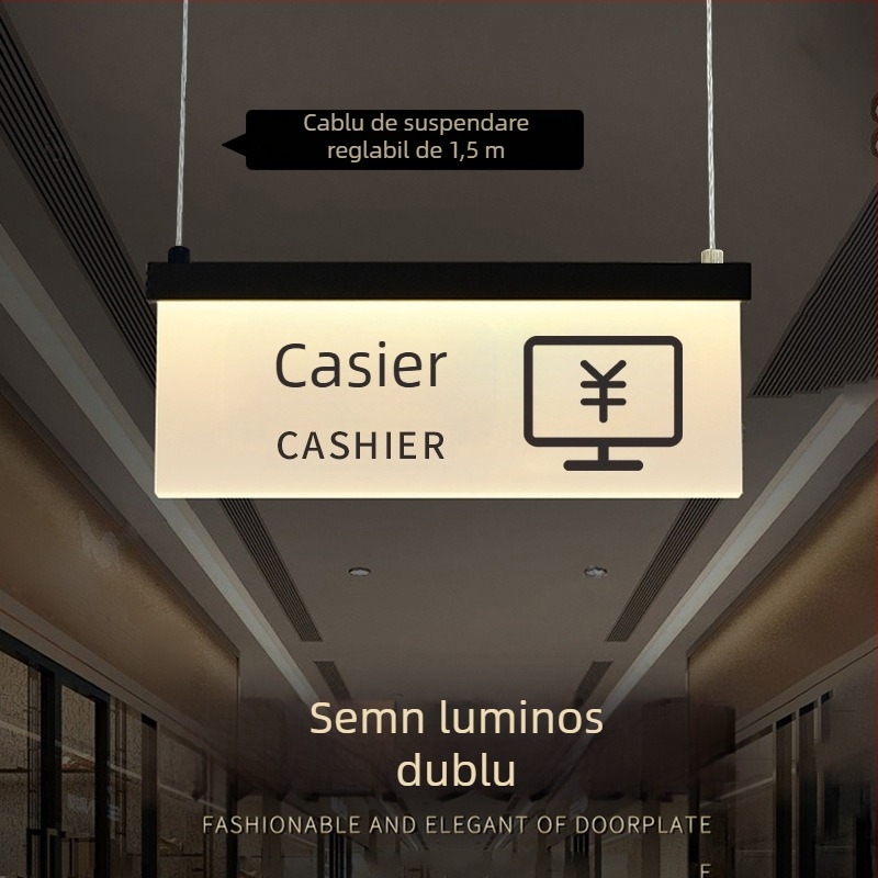 Set de semne luminoase pentru traseu de siguranță în mall: toaletă, ieșire, ghid de lift, numerele de ușă și încăperilor