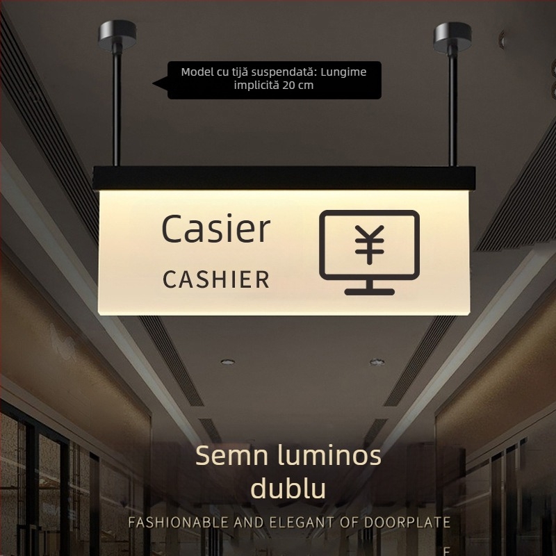 Set de semne luminoase pentru traseu de siguranță în mall: toaletă, ieșire, ghid de lift, numerele de ușă și încăperilor