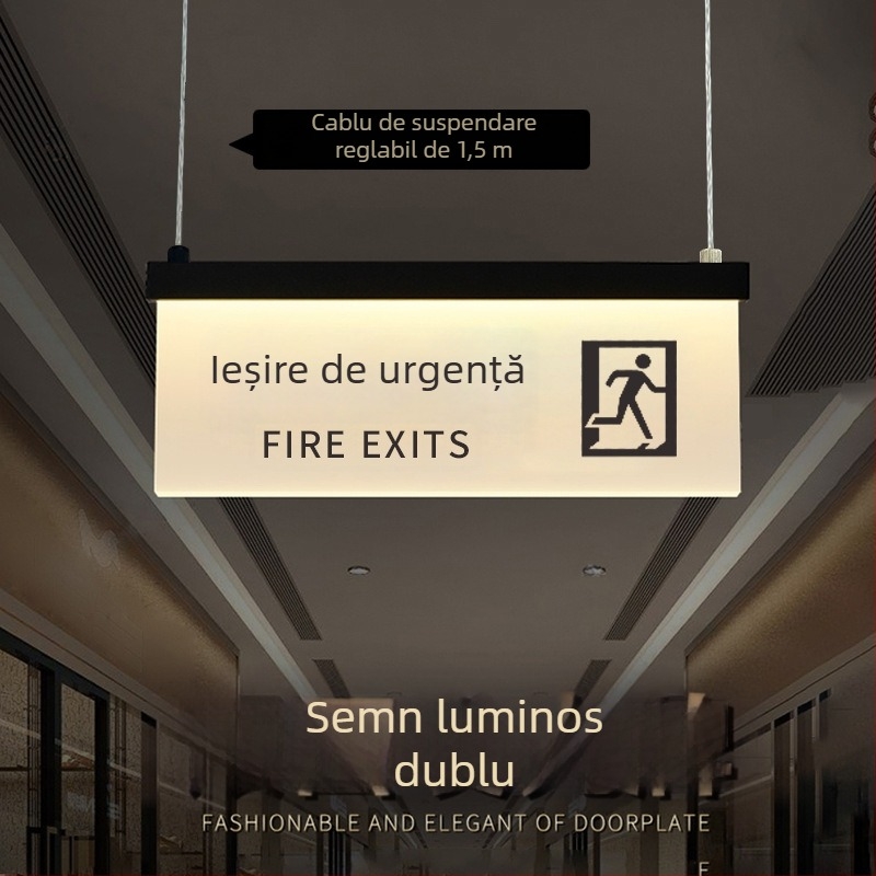 Set de semne luminoase pentru traseu de siguranță în mall: toaletă, ieșire, ghid de lift, numerele de ușă și încăperilor