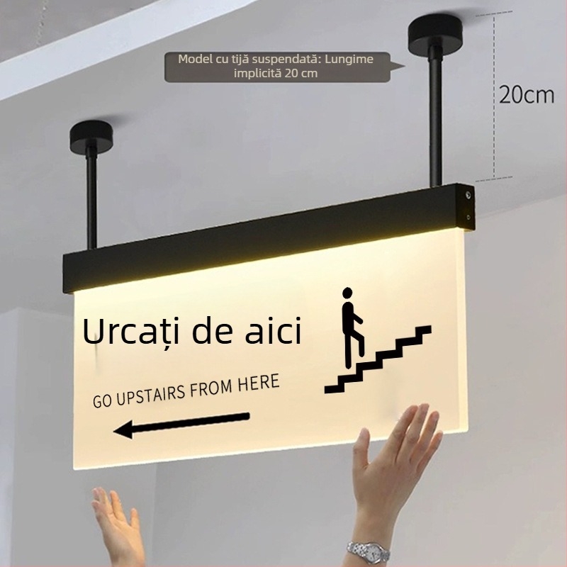 Set de semne luminoase pentru traseu de siguranță în mall: toaletă, ieșire, ghid de lift, numerele de ușă și încăperilor