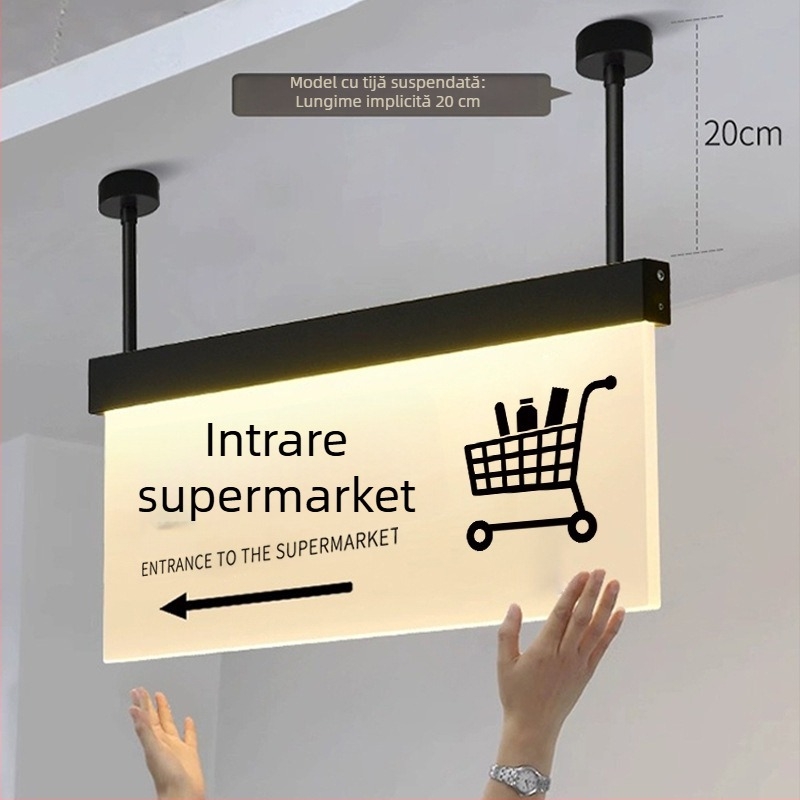 Set de semne luminoase pentru traseu de siguranță în mall: toaletă, ieșire, ghid de lift, numerele de ușă și încăperilor