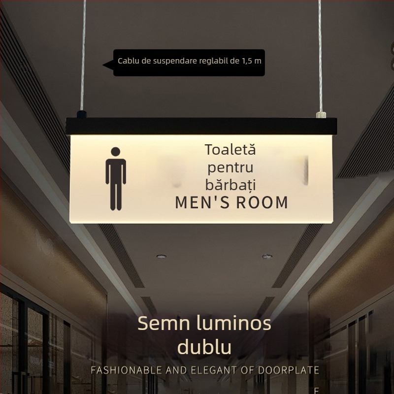 Set de semne luminoase pentru traseu de siguranță în mall: toaletă, ieșire, ghid de lift, numerele de ușă și încăperilor