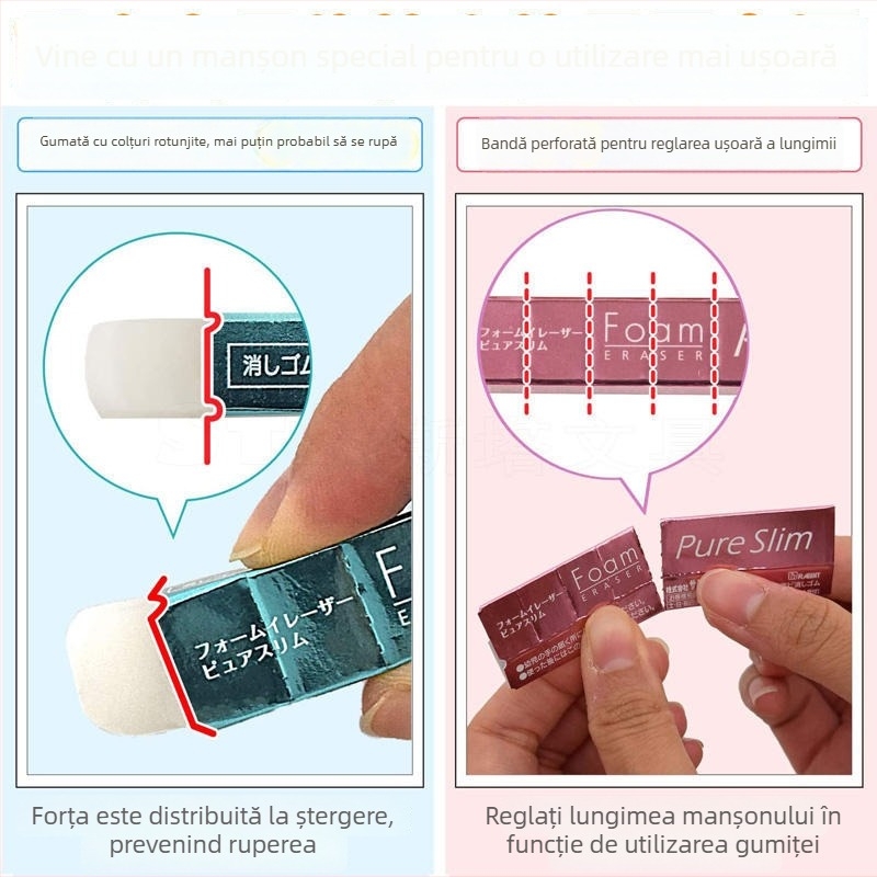 Radieră Sakura Cherry Blossom cu bandă lungă pentru copii și elevi din învățământul primar – ediție limitată, artă creativă pentru desen și scriere