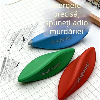 Radieră creativă fără reziduuri, ultra-curată pentru elevi, în formă triunghi-diamant, formează fâșii la frecare, colectează resturi, nu lasă urme