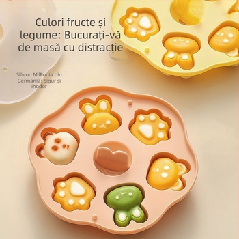Formă din silicon alimentar pentru prăjituri la abur cu motive de bebeluși desenați, rezistentă la temperaturi înalte, potrivită pentru prăjituri din orez și cofetărie