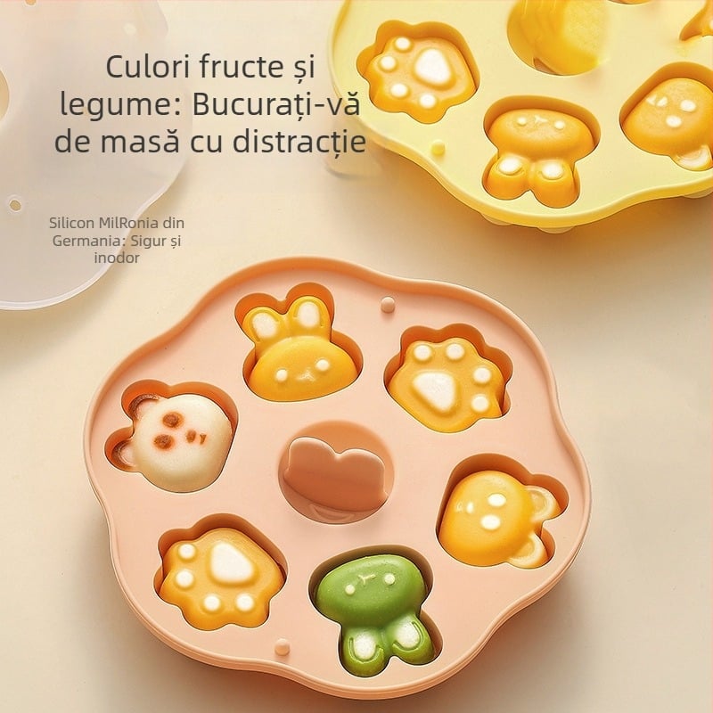 Formă din silicon alimentar pentru prăjituri la abur cu motive de bebeluși desenați, rezistentă la temperaturi înalte, potrivită pentru prăjituri din orez și cofetărie