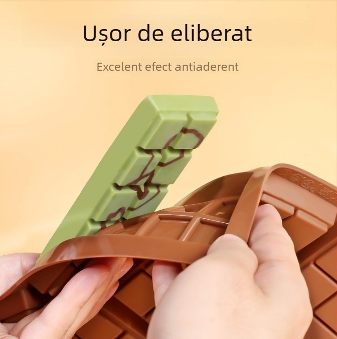 Formă de ciocolată din silicon, pătrată și dreptunghiulară, de calitate alimentară, pentru coacere și prăjituri