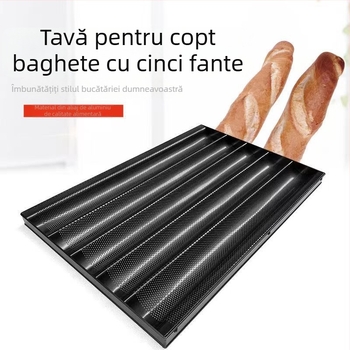 Tavă antiaderentă pentru baghete, cu patru sau cinci compartimente, formă în U pentru copt pâine franțuzească