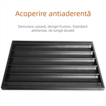 Tavă antiaderentă pentru baghete, cu patru sau cinci compartimente, formă în U pentru copt pâine franțuzească
