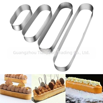 4 dimensiuni din oțel inoxidabil – forme ovale mini pentru mousse și prăjituri, ustensile de patiserie DIY