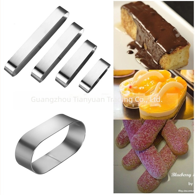 4 dimensiuni din oțel inoxidabil – forme ovale mini pentru mousse și prăjituri, ustensile de patiserie DIY