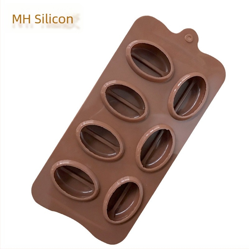 Minghao formă din silicon, 7 piese, pentru coacere — forme în formă de boabe de cafea și detalii în formă de buze, formă pentru cuburi de gheață