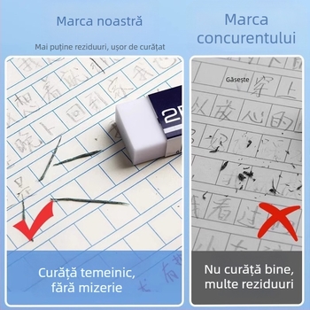Radieră 2B pentru creioane de școală primară — curată, netoxică