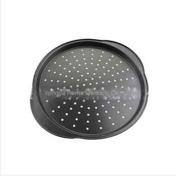 Formă rotundă de copt din oțel carbon cu acoperire antiaderentă la interior și exterior, pentru pizza și prăjituri, dimensiuni 37×33×2 cm, grosime 0,4 mm