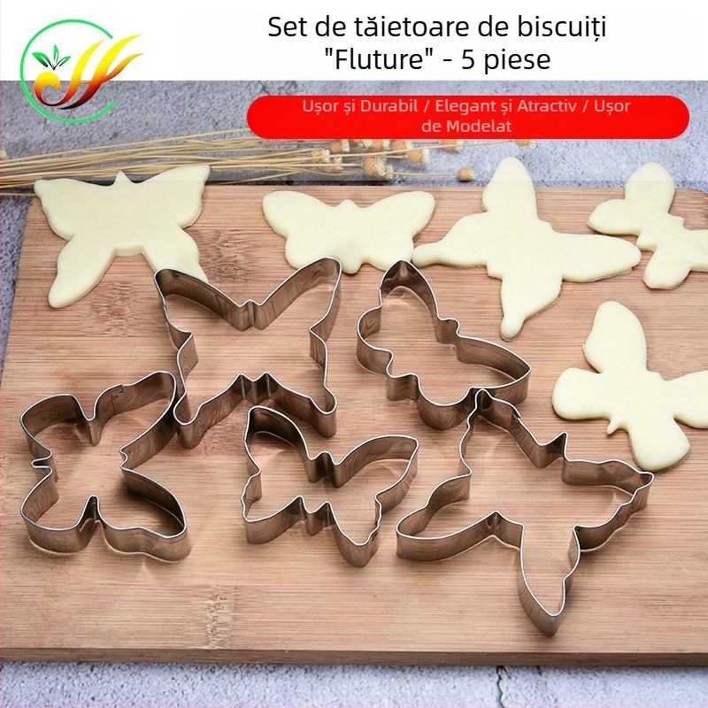 Formă de biscuiți din oțel inoxidabil, în formă de fluture, pentru coacere DIY