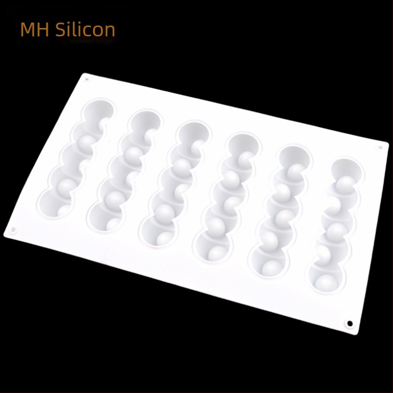 Minghao formă din silicon în 6 piese, în formă de omidă, pentru înghețată, jeleu, budincă și prăjituri mousse DIY, cofetărie
