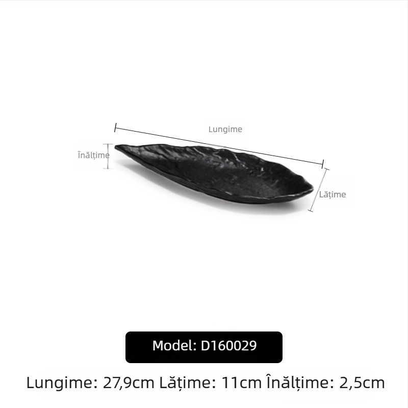 Farfurie melamină A5 pentru hot pot și grătar, dreptunghiulară, neagră, imitație de porțelan din plastic, utilizare comercială