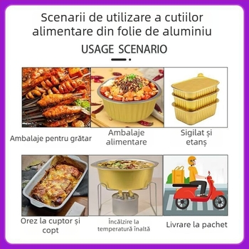 Suport de unică folosință pentru mini oală, cu bol din folie de aluminiu și lampă cu alcool