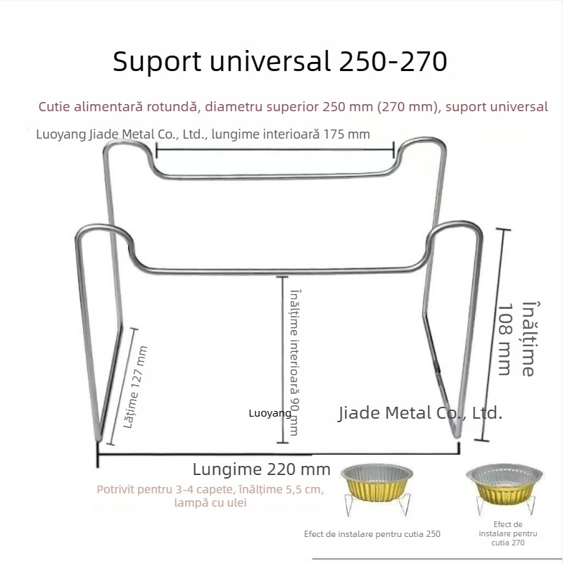 Suport de unică folosință pentru mini oală, cu bol din folie de aluminiu și lampă cu alcool