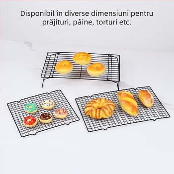 Grătar dreptunghiular pentru răcirea prăjiturilor, plasă cu ochiuri mici 40×25 cm, pliabil, antiaderent
