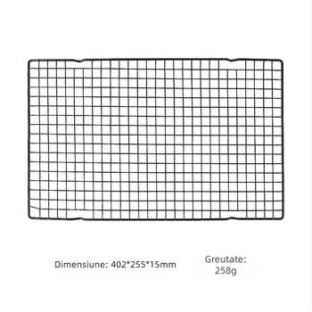 Grătar dreptunghiular pentru răcirea prăjiturilor, plasă cu ochiuri mici 40×25 cm, pliabil, antiaderent