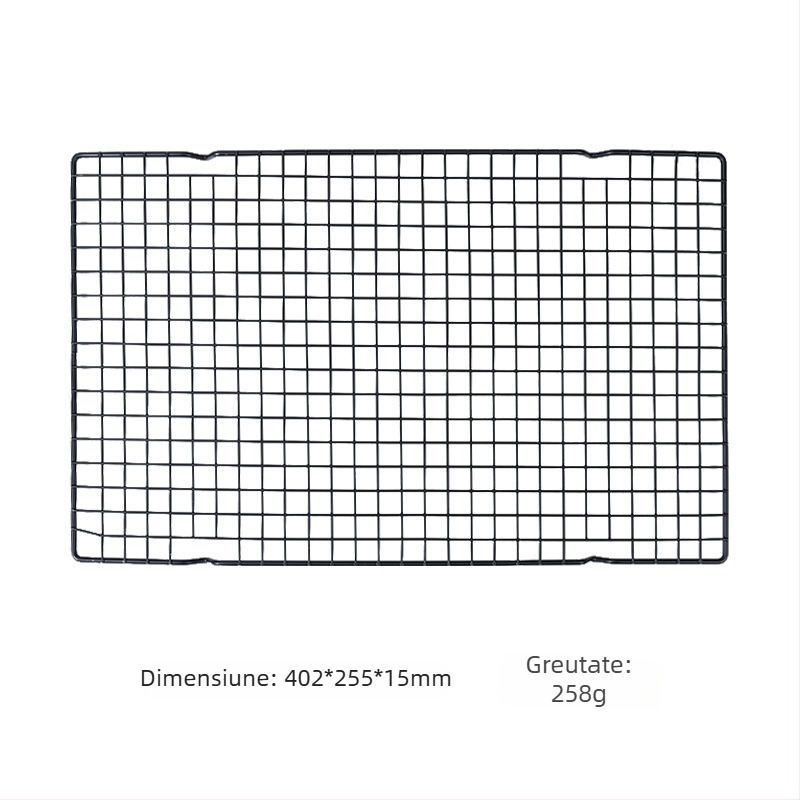 Grătar dreptunghiular pentru răcirea prăjiturilor, plasă cu ochiuri mici 40×25 cm, pliabil, antiaderent