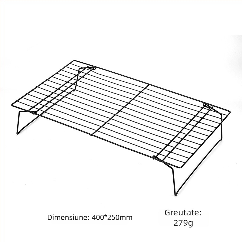 Grătar dreptunghiular pentru răcirea prăjiturilor, plasă cu ochiuri mici 40×25 cm, pliabil, antiaderent