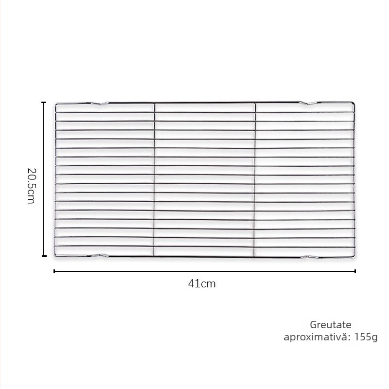 Grătar dreptunghiular pentru răcirea prăjiturilor, plasă cu ochiuri mici 40×25 cm, pliabil, antiaderent