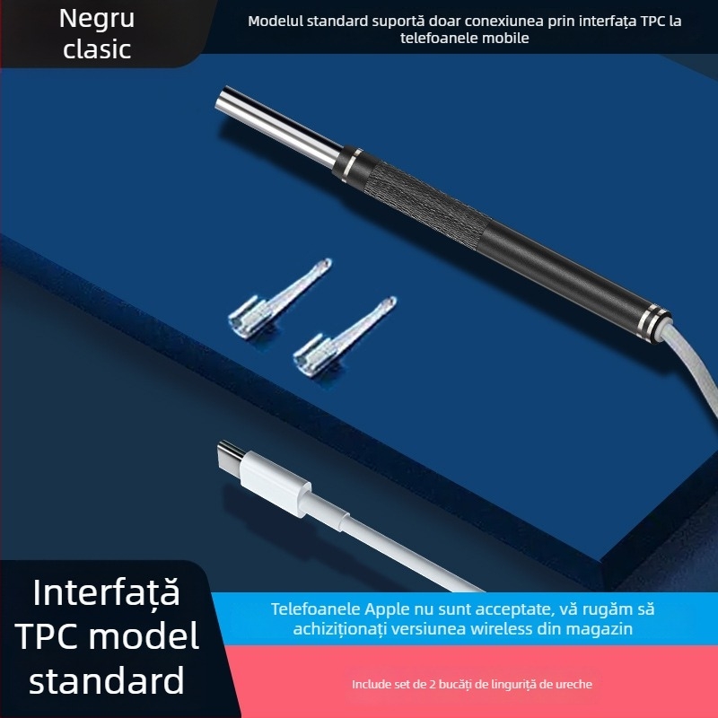 Instrument vizual pentru curățarea urechii cu lumină, calitate înaltă și sistem vizual inteligent cu fir