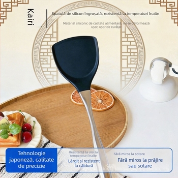 Kalari spatulă din silicon cu mâner din oțel inoxidabil, spatulă de bucătărie, alimentară, rezistentă la temperaturi înalte, antiaderent