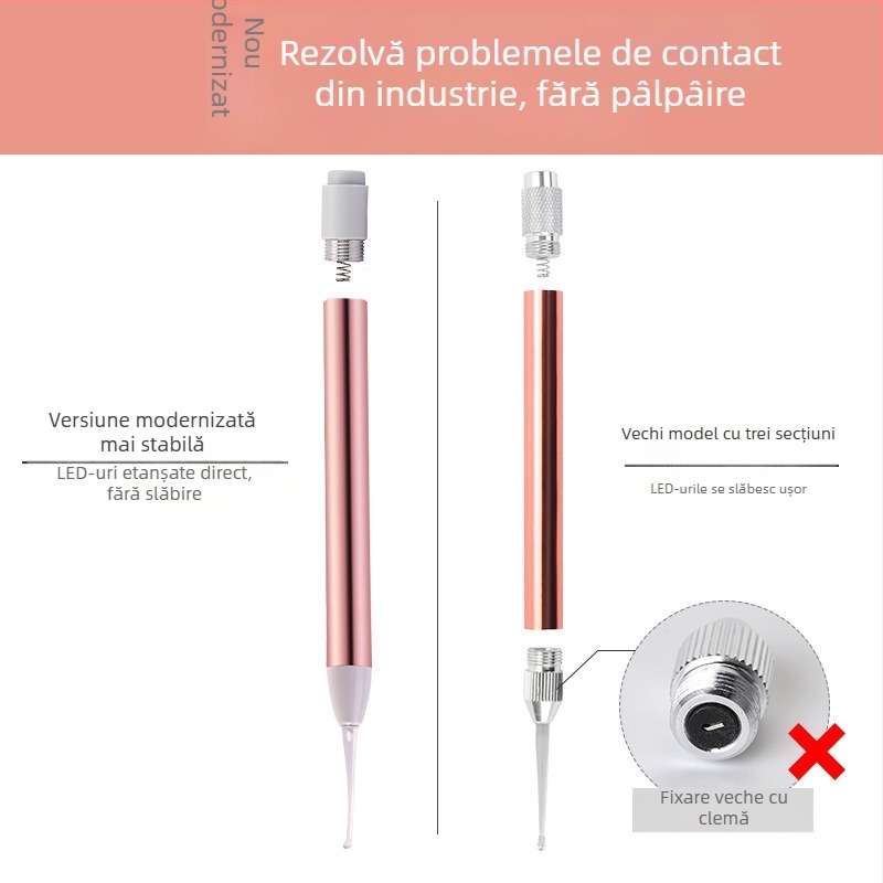 Set de lingurițe luminoase pentru urechi, cu încărcare USB și lupă pentru copii