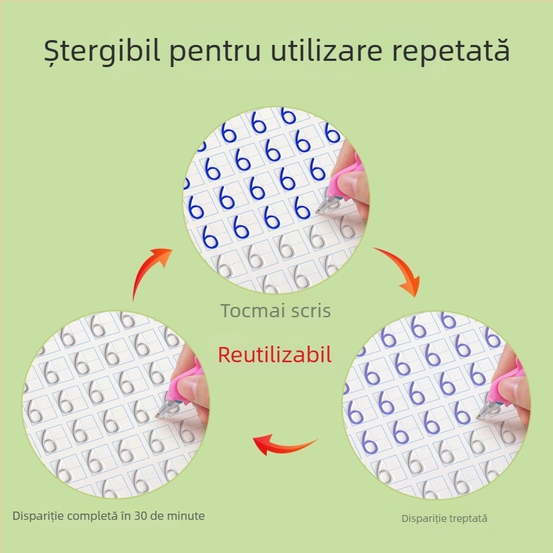 Caiet de practică pentru scriere pentru copii de grădiniță, antrenament de control al pixului și trasarea literelor