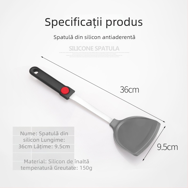 Spatulă de bucătărie din silicon cu oțel inoxidabil – antiaderentă, universală