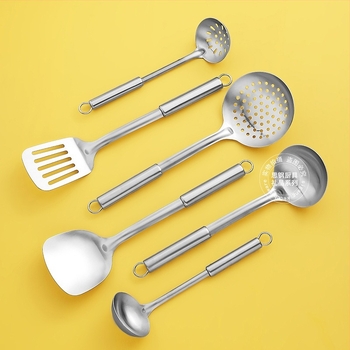 Set de 7 piese ustensile de bucătărie din oțel inoxidabil, cu spatule și linguri
