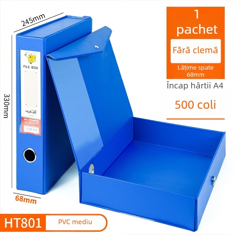 Cutie pentru fișiere din PVC, închidere magnetică, format A4, pentru documente și chitanțe contabile