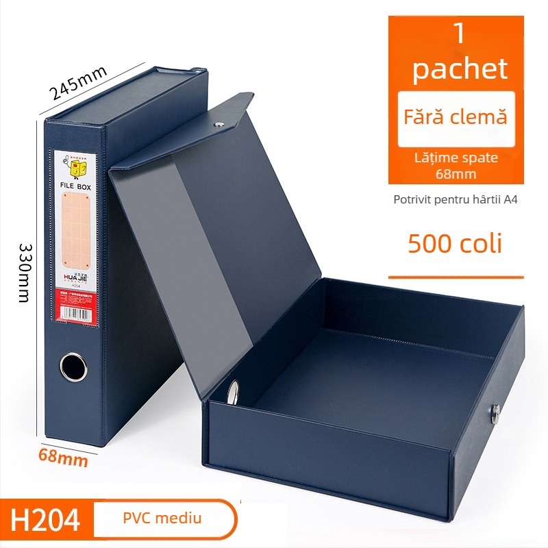 Cutie pentru fișiere din PVC, închidere magnetică, format A4, pentru documente și chitanțe contabile