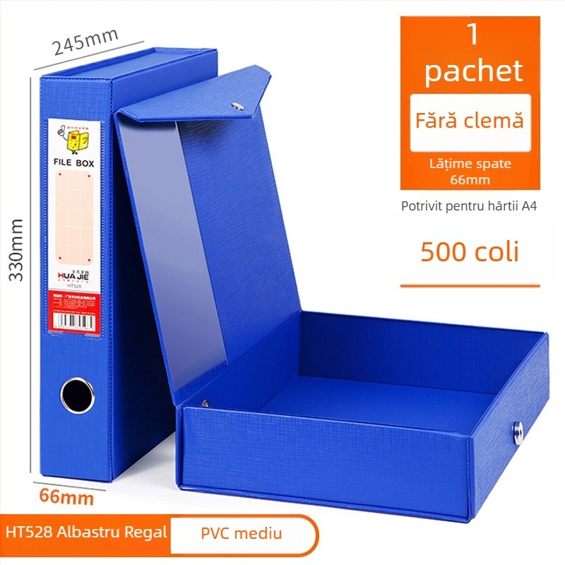 Cutie pentru fișiere din PVC, închidere magnetică, format A4, pentru documente și chitanțe contabile