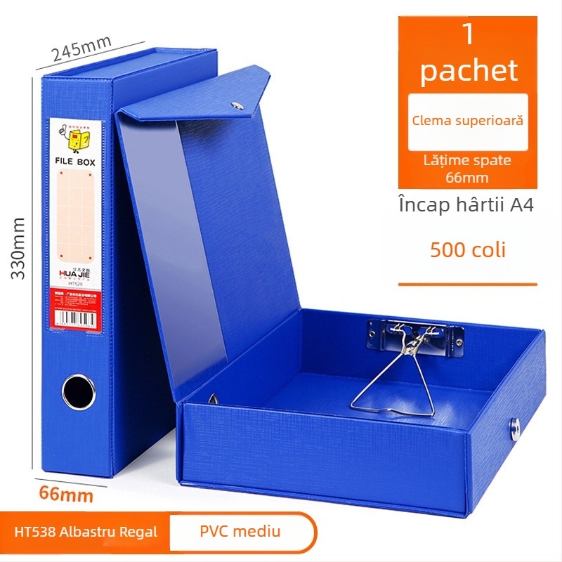 Cutie pentru fișiere din PVC, închidere magnetică, format A4, pentru documente și chitanțe contabile