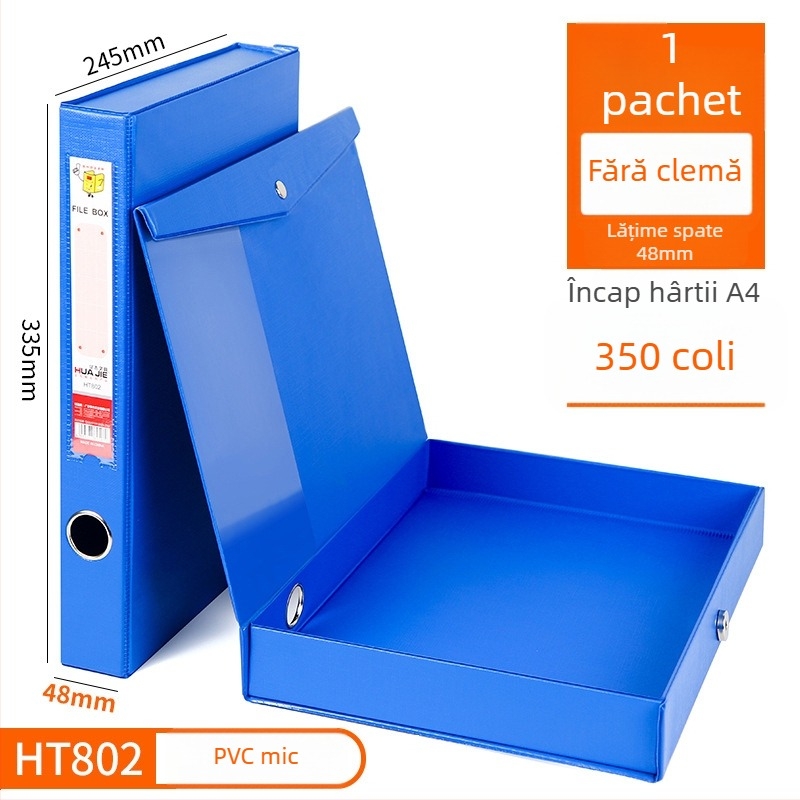 Cutie pentru fișiere din PVC, închidere magnetică, format A4, pentru documente și chitanțe contabile