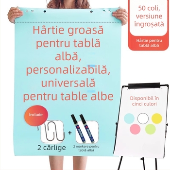 Hârtie pentru tablă albă, 88×59 cm, 50 coli, coli mari pentru întâlniri și scriere
