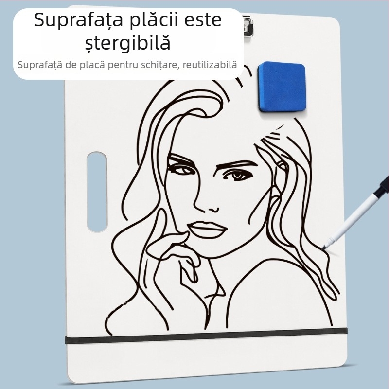 Tablă albă impermeabilă cu două fețe pentru studenți, ușor de șters, portabilă pentru schițe