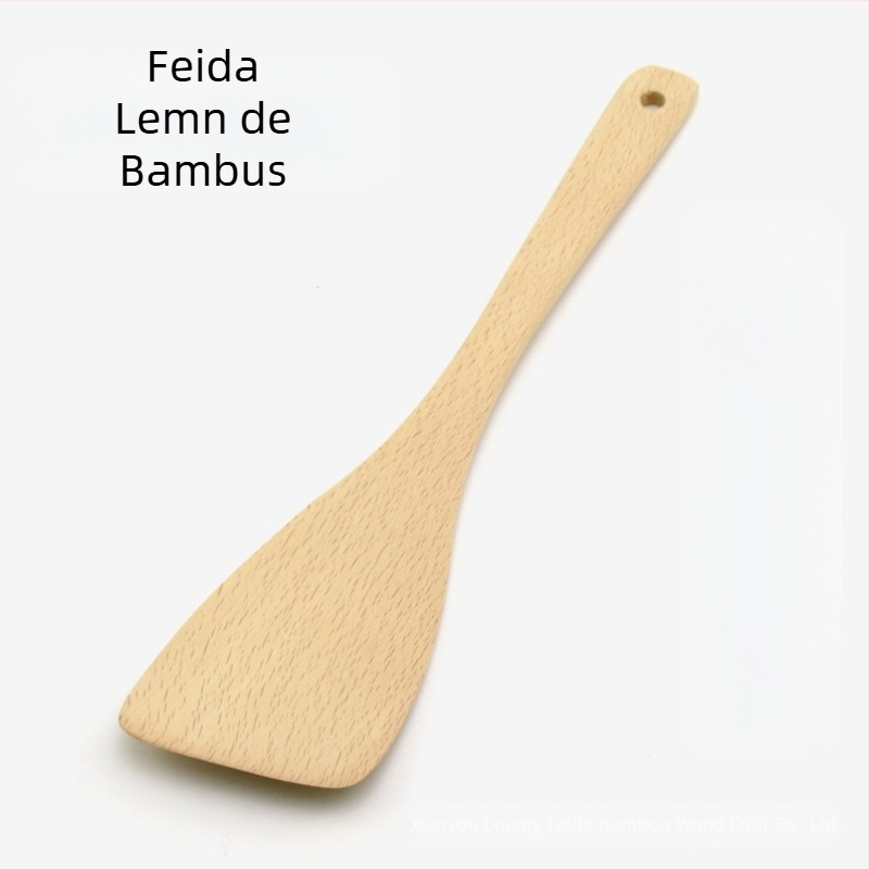 Spatulă din lemn, mare înclinată, netencuită, antiaderentă, 32.5 × 8 cm, 60 g
