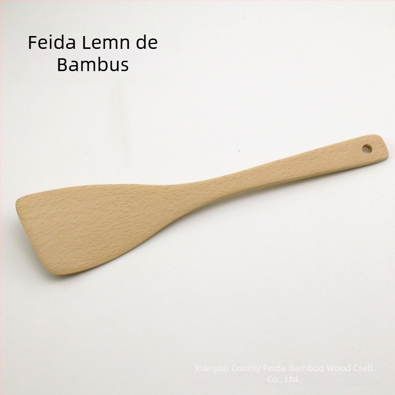 Spatulă din lemn, mare înclinată, netencuită, antiaderentă, 32.5 × 8 cm, 60 g