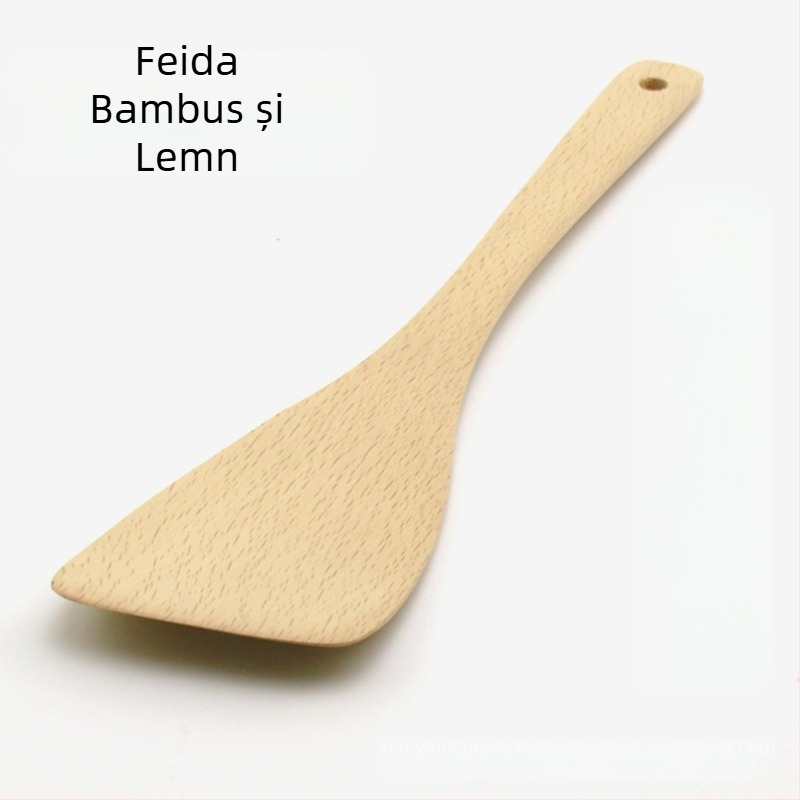 Spatulă din lemn, mare înclinată, netencuită, antiaderentă, 32.5 × 8 cm, 60 g
