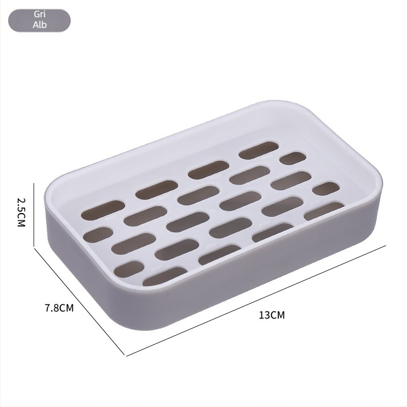 Tava dublă pentru săpun cu drenaj, pentru baie, design lat și gros, potrivită pentru săpunuri solide și săpunuri făcute manual