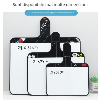 Tablă albă magnetică portabilă pentru transmisiile live – tablă mică, cu suprafață dublă pentru scriere, indicii și scoruri