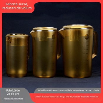 Carafă comercială din policarbonat pentru apă rece, cu capacitate mare și scară de măsurare, recipient pentru suc și ceai, cu ceașcă de măsurare, livrare directă și personalizare